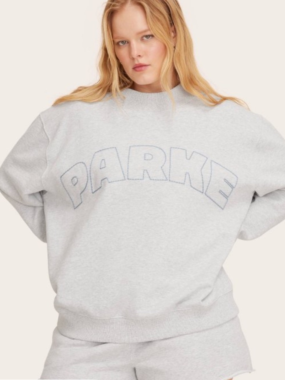 Parke x Target Light Gray Crewneck Sweatshirt with Tonal Logo